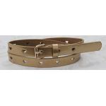 1.9cm Width Gold Shiny PU Elastic Children'S Belts With Rose Gold Steel Buckle for sale