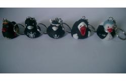 China Vampire Halloween Rubber Mini Duck Keychain Bloodsucker Design Promotional Gift supplier