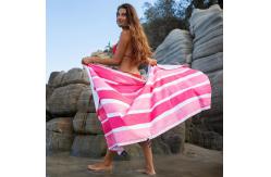 China Big Reactive Print Custom Sand Free Proof Recycled Sustainable Beach Towel Quick Dry supplier