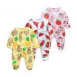 Custom Pattern Print Newborn Cotton Romper , Organic Cotton Baby Clothes for sale