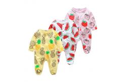 China Custom Pattern Print Newborn Cotton Romper , Organic Cotton Baby Clothes supplier