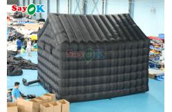 China Black Party Inflatable Cube Tent Inflatable Nightclub With Disco And Laser Light supplier