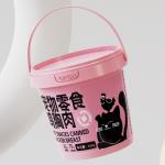 IML Customized PP Round Plastic Bucket for Food Grade Cotton Candy Cookie Sauces Beverage for sale