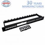 1u Cat6 24 Port Modular Type Utp Patch Panel With Rear Cable Management for sale