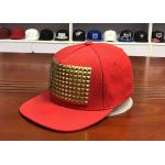 Rivet Chain Personalized Child Snapback Hats Flat Brim 85% Acrylic + 15% Wool