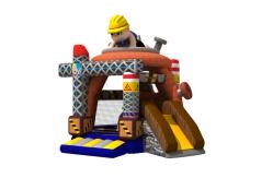 China Lovely Inflatable Construction Site Combo Bouncy Castle With Digital Printing supplier