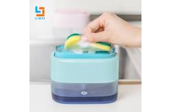 China Kitchen Plastic Soap Pump Sponge Caddy With Soap Dispenser Liquid Dish Brush supplier