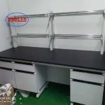 Customized Chemistry Lab Bench Manufacturers with Multi-Functional Socket and Ceramic Valve Core Faucet for sale