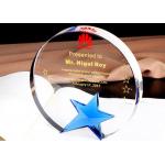 Round Shape Crystal Trophy Cup , Custome Logo Crystal Glass Awards for sale
