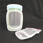 Customized Reusable Special Shaped Stand up Plastic Pouch For Food Juice Milk Jelly Liquid for sale