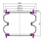 2H7431 Industrial Air Springs With Flange Double Convoluted 12pcs M8×1.25 Bolts for sale