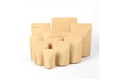 China Recyclable Compostable Biodegradable Stand Up Pouches Kraft Paper Zipper Bag 70g supplier