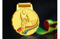China Cycle Racing Metal Custom Sports Medals And Ribbons 110 Gram For Championship supplier