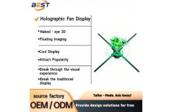China Interactive 3D Spinning LED Hologram Fan , Remote Control 15 Inches Holographic Display Fan supplier