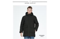 China Parker Style Bio Down Man Coat Black Mens Casual Coats With 6 Pockets supplier
