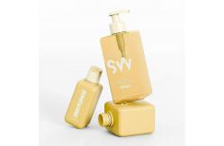 China Yellow Square Plastic Bottles Leak Proof Empty Shampoo Bottles 100ml supplier