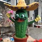 Infrared Sensor Theme Park Cartoon Animatronic Plant Cactus for sale