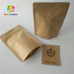 Kraft Paper Custom Printed Stand Up Pouches Packaging For Coffee Beans 1kg 500g for sale