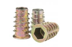 China Zinc Alloy Threaded Furniture Wood Insert Nuts Countersunk Head supplier