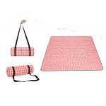 Customised logo tartan foldable camping picnic mat with waterproof PEVA backing