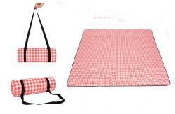 China Customised logo tartan foldable camping picnic mat with waterproof PEVA backing supplier