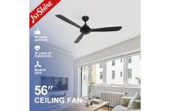 China 1stshine Ceiling Fan with 6 Speed Remote Control Standard Wind Black Metal Blades supplier
