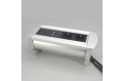 China Manual Silver  Brushed Aluminum Alloy Table Pop Up Hidden Socket supplier