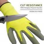 CE EN388 HPPE Shell PU Dipped Gloves , Level 5 Cut Resistant Impact Gloves