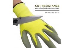 China CE EN388 HPPE Shell PU Dipped Gloves , Level 5 Cut Resistant Impact Gloves supplier