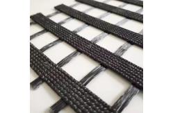 China SBR Coated 100-300KN/M Uniaxial Polyester Geogrids Stabilize Embankments Slope Retaining Wall supplier