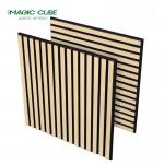 26kg/pcs Weight Sound Absorption Acoustic Panel with Custom Walnut Wood Slat Design for sale