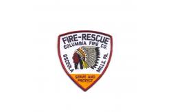 China Company Custom Patches Logo Embroidery Merrowed Badge Fire Rescue Iron On Patch supplier