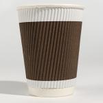 Double Walled Disposable Coffee Cup With Lid Hot Drink Eco-friendly Biodegradable Water-based Coating Paper Cup for sale