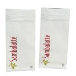 Degassing Valve Matte Coffee Pouch 110mic CMYK MOPP Flat Bottom Zipper Bag for sale