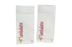 China Degassing Valve Matte Coffee Pouch 110mic CMYK MOPP Flat Bottom Zipper Bag supplier