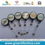 Simle Face Logo Promotional Retractable Round Plastic Reel Holder