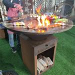 Rusty  Corten Steel Grill 3.4ft Wood Burning Barbecue Pits for sale