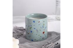 China Custom Modern Ceramic Candle Jar Letterpress Printing With Lid supplier
