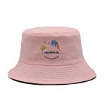58cm Reversible Bucket Hat Casual Custom Logo Embroidery Pink Color for sale
