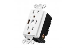 China Plastic Eletrical USB Power Socket 15A 125V With Night Light supplier