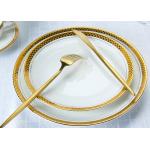 OEM ODM 8.25 Inch Ceramic White Plates With Gold Trim for sale
