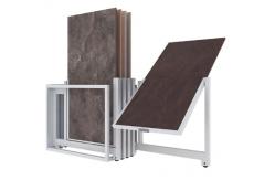 China Rotating Metal Store Display Stand Ceramic Tile Display Racks Easy To Move supplier