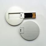 Metal Mini Round Credit Card USB Sticks UDP flash 2.0 FCC approved for sale