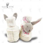 Comfortable Plush Baby Shoes 9cm Infant Baby Warm White Rabbit Shoes for sale