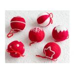 EN79 3cm Wool Felt Balls With Embroidered Snowflakes for sale