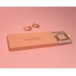 Small Cardboard  Slide Out Jewelry Boxes With Pink And Golden Foil Logo for sale