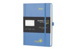 China Dotted Note Pages Student Weekly Planner Haze Blue Leatherette Paper supplier