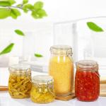 Transparent Empty Glass Jam Jar Airtight Easy To Wash Thick Material Round Shape