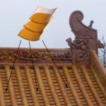 Asian Buddhist Chinese Roof Ornaments Glazed Temples Decoration Golden Yellow for sale