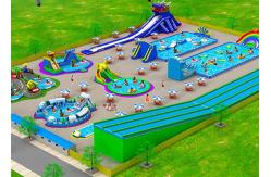 China Puncture - Proof Inflatable Water Parks / Amusement Park Commercial Blow Up Water Slides supplier